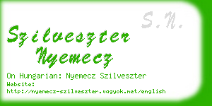 szilveszter nyemecz business card